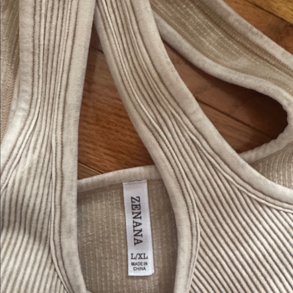 NWT Zenana Ribbed Seamless Brami With Removable Cups Ash Mocha Size L/XL - Picture 6 of 8